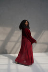 Abaya velours plissée