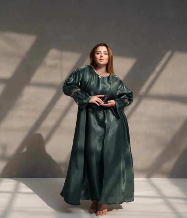 set abaya vert foncé